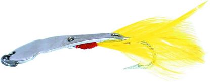 Picture of Luhr Jensen Pet Spoon - Yellow Feathered Fixed Hook