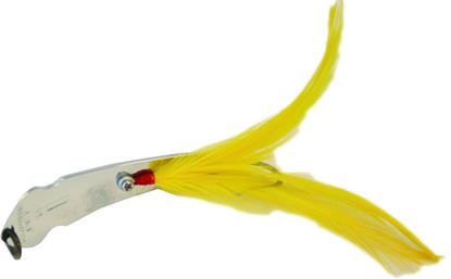 Picture of Luhr Jensen Pet Spoon - Yellow Feathered Fixed Hook