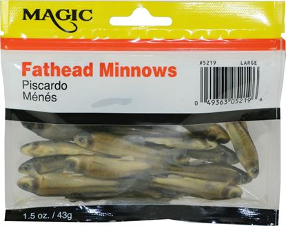 Picture of Magic 5219 Preserved Fat Head Minnows, 1 1/2 oz Bag, Large