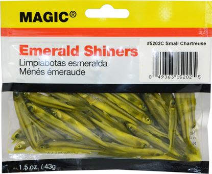 Picture of Magic 5202C Preserved Shiner Minnows, Small, 1 1/2 oz Bag, Chartreuse