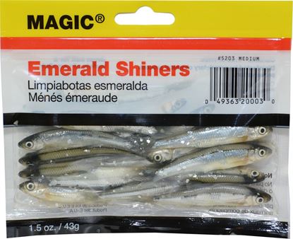 Picture of Magic 5203 Preserved Shiner Minnows, Medium, 1 1/2 oz Bag, Natural (129890)