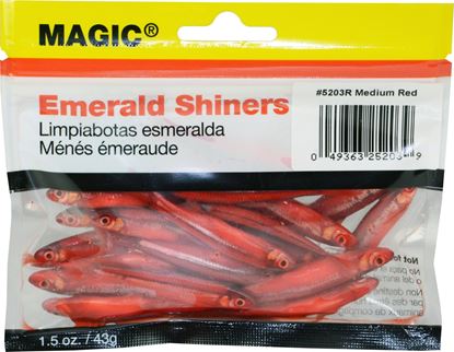 Picture of Magic 5203R Preserved Shiner Minnows, Medium, 1 1/2 oz Bag, Red
