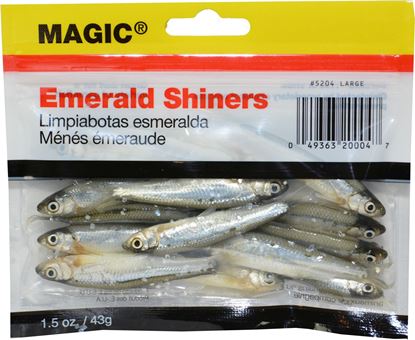 Picture of Magic 5204 Preserved Shiner Minnows, Large, 1 1/2 oz Bag, Natural 1.5oz (381129)