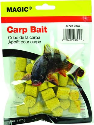 Picture of Magic 3722 Carp Bait, Preformed, 6 oz Bag, Yellow/Corn (059348)