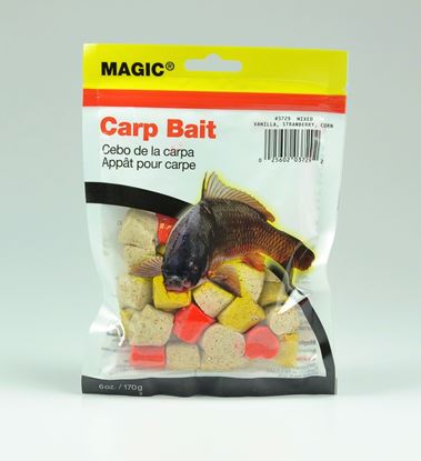 Picture of Magic 3729 Carp Bait, Preformed, 6 oz Bag, Mixed Vanilla, Strawberry, Corn (059349)
