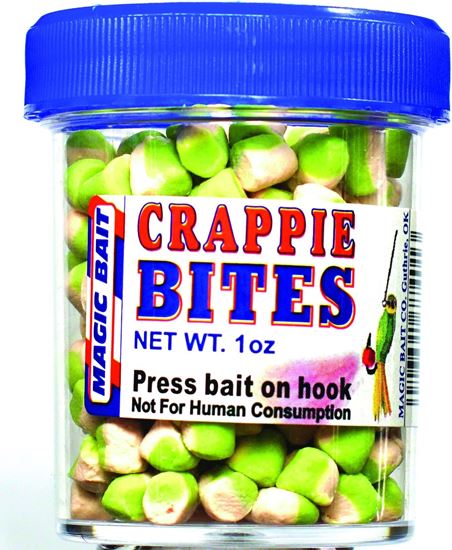 Picture of Magic Bait CRP-02 Crappie Bites White/Chartreuse, Catch More Slabs, 1oz Jar