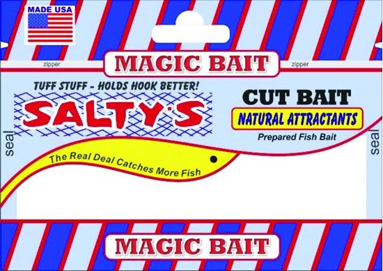 Picture of Magic Bait SW-66 Salty's Saltwater Cut Bait, Natural Attractants, Fire Red, Shrimp 6/Bag