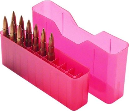 Picture of MTM J-20-L-29 Slip-Top Ammo Box 20 Round 30-06 30-30 270 Win 308, Clear-Red