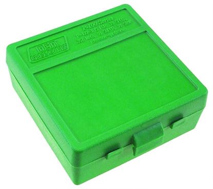 Picture of MTM P-100-3-10 Case-Gard Ammo Box 100 Round Flip-Top 38 - 357, Green