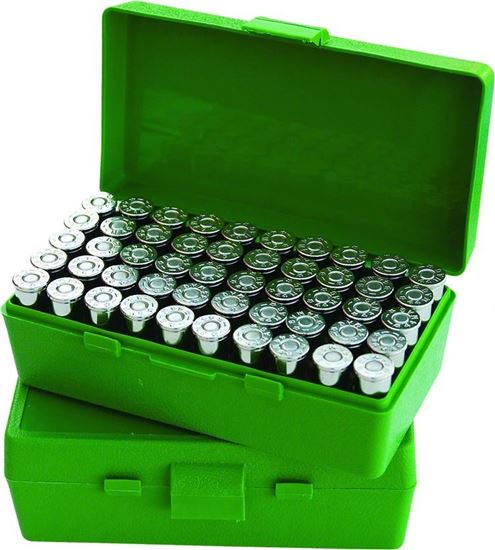 Picture of MTM P50-38-10 Case-Gard Ammo Box 50 Round Flip-Top 38 - 357, Green