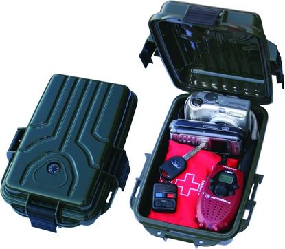 Picture of MTM S1072-11 Survivor Dry Box, O-Ring Seal, Compass, Signal Mirror, Triple Latch, 9.8" x 6.8" x 3.0", Forest Green