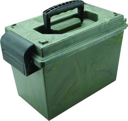 Picture of MTM SDB-0-11 Sportsmen's Dry Box, Wter-resistant O-Ring Seal, Handle, Lockable, 14"L x 7.5"W x 9"H, Forest Green