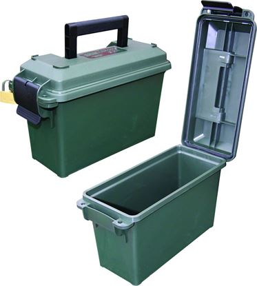 Picture of MTM AC30T-11 30 Caliber Tall Ammo Can, Polypropylene, 5"L x 11.3"W x 7.2"H, Forest Green