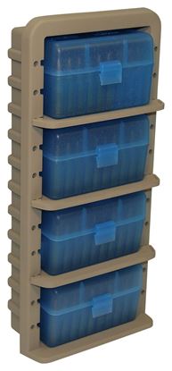 Picture of MTM ARRS Ammo Rack with 4 RS-50-24 Ammo Boxes, Clear Blue/Dark Earth