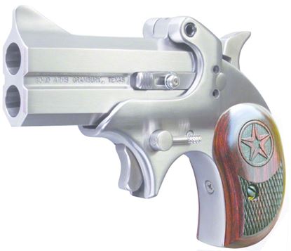 Picture of Bond Arms BACD 357/38 Cowboy Defender Break Pistol 357 MAG, 3 in, Wood Grp, 2 Rnd, Satin S/S Frame