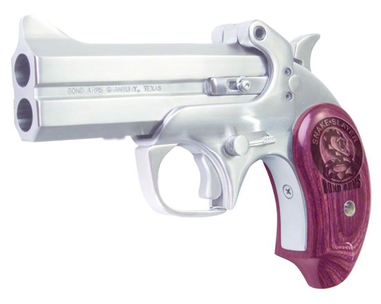 Picture of Bond Arms BASS IV 45/410 Snake Slayer IV Break Pistol 45 LC, 4.25 in, Wood Grp, 2 Rnd, Satin S/S Frame