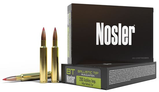 Picture of Nosler 43504 BT Ballistic Tip Rifle Ammo 280 Ackley Imp 140gr Ballistic Tip (20 ct.)