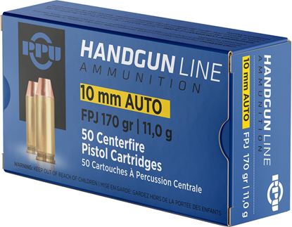 Picture of PPU PPH10F Pistol Ammo 10mm Auto FPJ 170gr