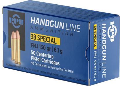 Picture of PPU PPH38SF Pistol Ammo .38 Special FMJ 130gr