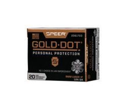 Picture of Speer 23617GD Gold Dot Personal Protection Handgun Ammo 9MM +P, GDHP, 124 Gr, 1220 fps, 20 Rnd, Boxed