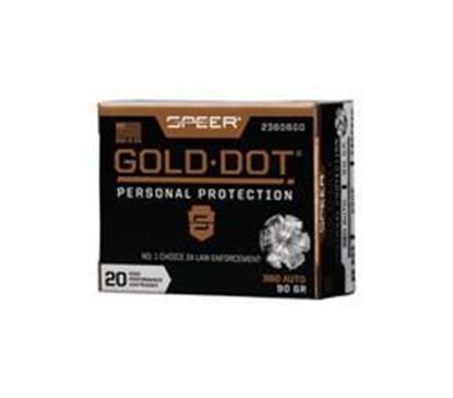 Picture of Speer 23606GD Gold Dot Personal Protection Handgun Ammo 380 Auto, GDHP, 90 Gr, 1040 fps, 20 Rnd, Boxed