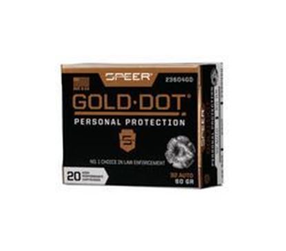 Picture of Speer 23604GD Gold Dot Personal Protection Handgun Ammo 32 Auto, GDHP, 60 Gr, 20 Rnd, Boxed