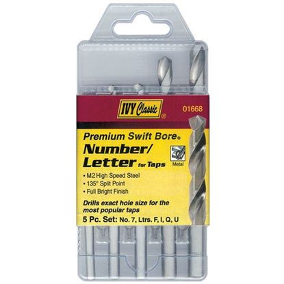 Picture of 5 Pc Letter/Number M2 HSS Drill Set - F, I, Q, U & #7   