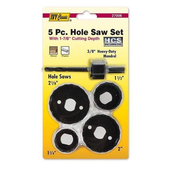 Picture of 5 Pc.  Hole Saw Set - Carbon Steel   