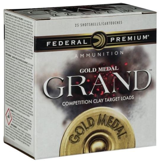 Picture of Federal GMT117-7.5 Gold Medal Grand Paper Shotshell 12 GA 2 3/4" 2 3/4DE 1 1/8oz 7.5 25 Rnd Per Box