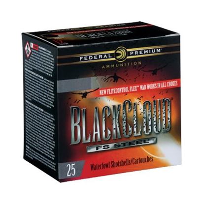 Picture of Federal PWBX134-3 Black Cloud Waterfowl Shotshell 12 GA 3 1/2" 1 1/2oz 3, 25 Rnd per Box