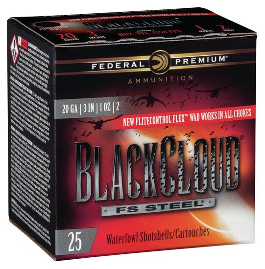 Picture of Federal PWBX209-1 Black Cloud Waterfowl Shotshell 20 GA 3" 1oz 1, 25 Rnd per Box