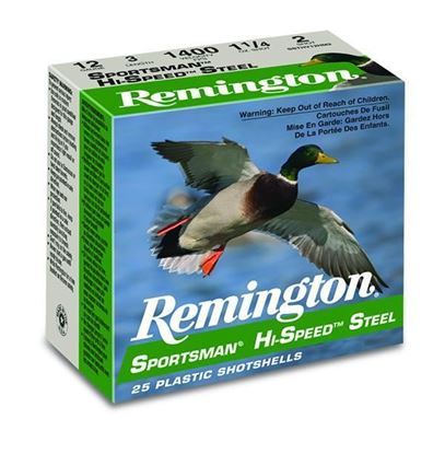 Picture of Remington SSTHV12HMB Sportsman Hi-Speed Steel Shotshell 12 GA, 3 in, No. BB, 1-1/4oz, Max Dr, 1400 fps, 25 Rnd per Box