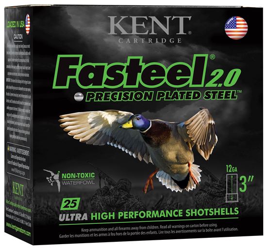 Picture of Kent K1235FS42-2 Fasteel 2.0 Precision Plated Steel 12 GA 3-1/2" 1 1/2oz #2 Shot 1450FPS 25Bx