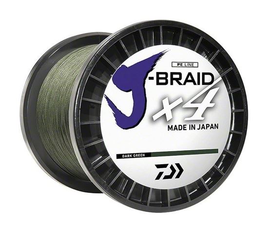 Picture of Daiwa JB4U15-3000DG J-Braid x4 4 Strand Braided Line 15lb 3000yd Bulk Spool Dark Green