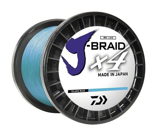 Picture of Daiwa JB4U30-3000IB J-Braid x4 4 Strand Braided Line 30lb 3000yd Bulk Spool Island Blue