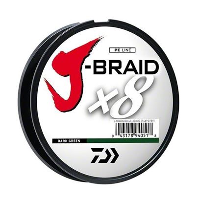 Picture of Daiwa JB8U30-150DG J-Braid x8 8 Strand Braided Line 30lb 150M Filler Spool Dark Green (204322)