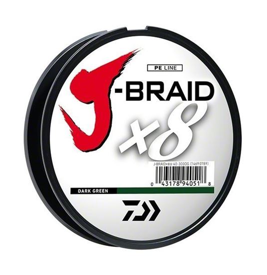 Picture of Daiwa JB8U65-150DG J-Braid x8 8 Strand Braided Line 65lb 150M Filler Spool Dark Green (204315)