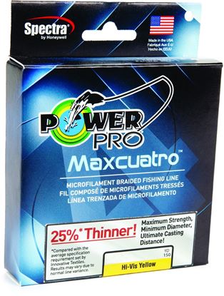 Picture of Power Pro 33400500150Y MaxCuatro Spectra HT Braided Fishing Line 50lb 150yd Hi-Vis Yellow
