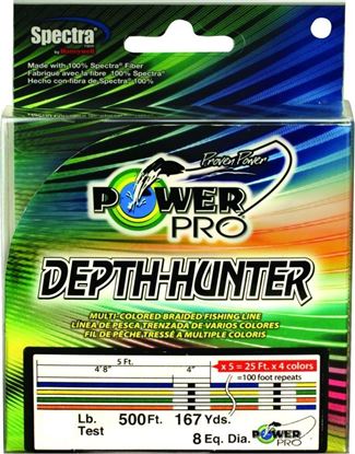 Picture of Power Pro 21100300167J Depth-Hunter Braided Fishing Line Metered 30lb 500ft 167yd Multi-Colored