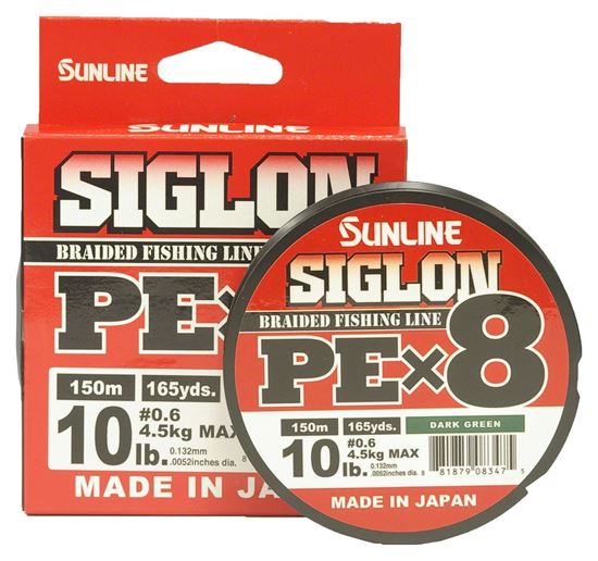 Picture of Sunline 63053446 Siglon PEx8 8-Strand Braided Line 10lb 165yd Dark Green Tight Weave Low Diameter