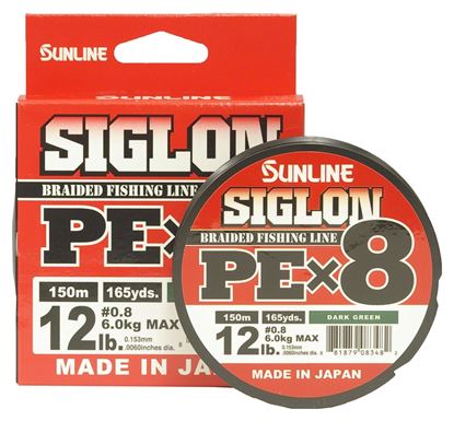 Picture of Sunline 63053448 Siglon PEx8 8-Strand Braided Line 12lb 165yd Dark Green Tight Weave Low Diameter
