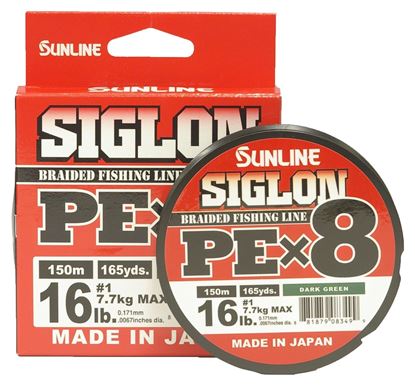 Picture of Sunline 63053450 Siglon PEx8 8-Strand Braided Line 16lb 165yd Dark Green Tight Weave Low Diameter