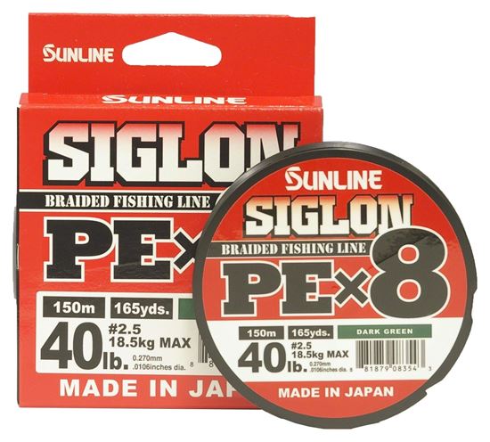 Picture of Sunline 63053460 Siglon PEx8 8-Strand Braided Line 40lb 165yd Dark Green Tight Weave Low Diameter