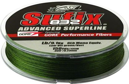 Picture of Sufix 660-006G 832 Advanced Superline Braid 6lb 150yd Lo-Vis Green