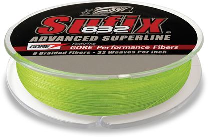 Picture of Sufix 660-140L 832 Advanced Superline Braid 40lb 300yd Neon Lime Boxed