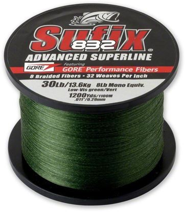 Picture of Sufix 660-320G 832 Advanced Superline Braid 20lb 1200yd Lo-Vis Green Boxed