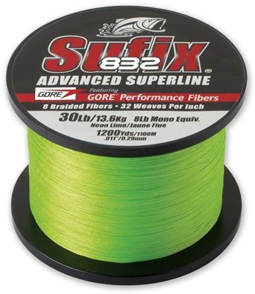 Picture of Sufix 660-310L 832 Advanced Superline Braid 10lb 1200yd Neon Lime Boxed