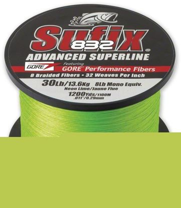 Picture of Sufix 660-330L 832 Advanced Superline Braid 30lb 1200yd Neon Lime Boxed