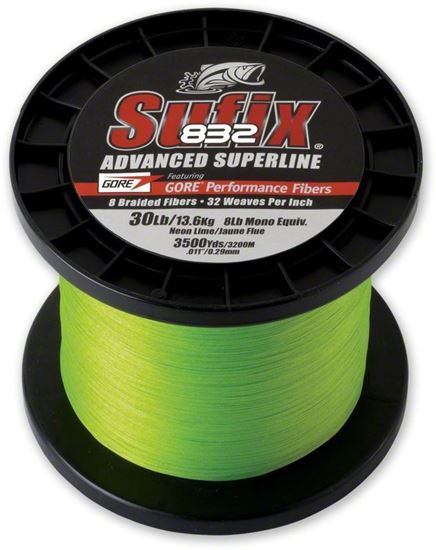 Picture of Sufix 660-430L 832 Advanced Superline Braid 30lb 3500yd Neon Lime Boxed