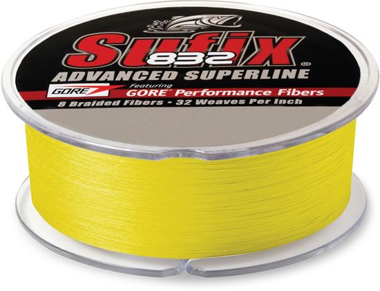 Picture of Sufix 660-230Y 832 Advanced Superline Braid 30lb 600yd Hi-Vis Yellow Boxed